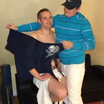 two lads ripping Levis